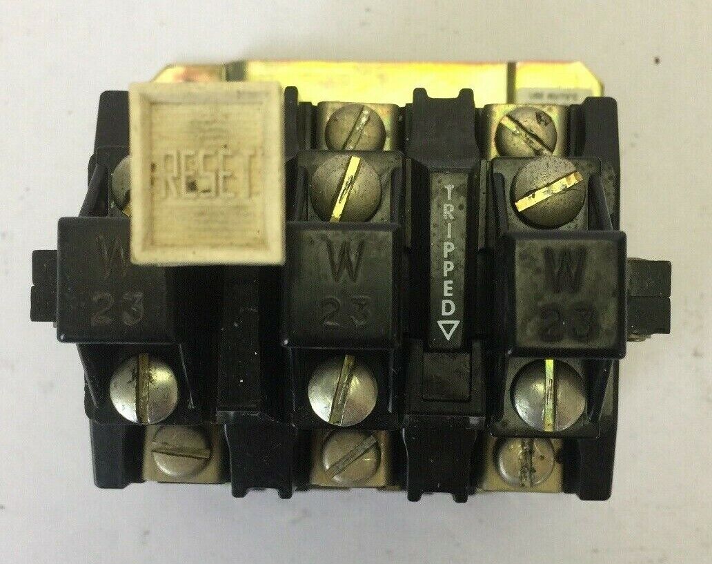 ALLEN BRADLEY 592-B0V16 MANUAL RESET OVERLOAD RELAY 120-600VAC W/ W23 HEATERS
