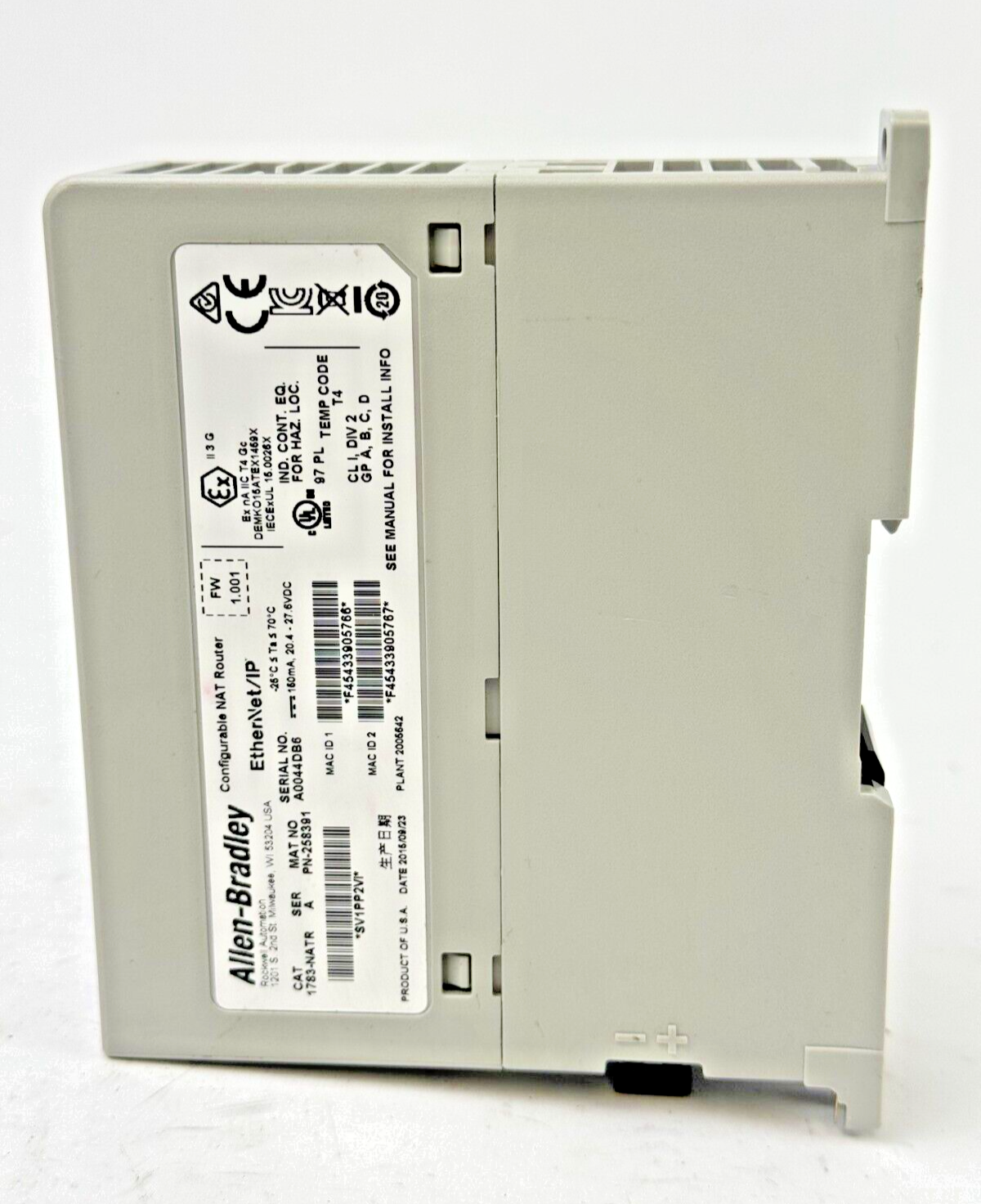 ALLEN-BRADLEY - 1783-NATR SER. A, FW: 1.001 -CONFIGURABLE NAT ROUTER ETHERNET IP
