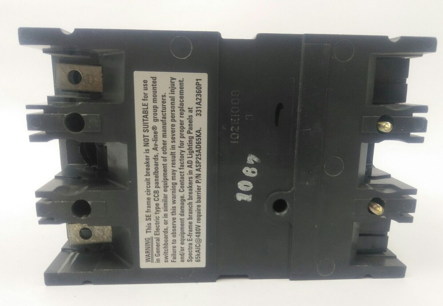 GE SELA24AT0030 2P, 30A, 480V,CIRCUIT BREAKER W/ 20A PLUG, USED GOOD CONDITION