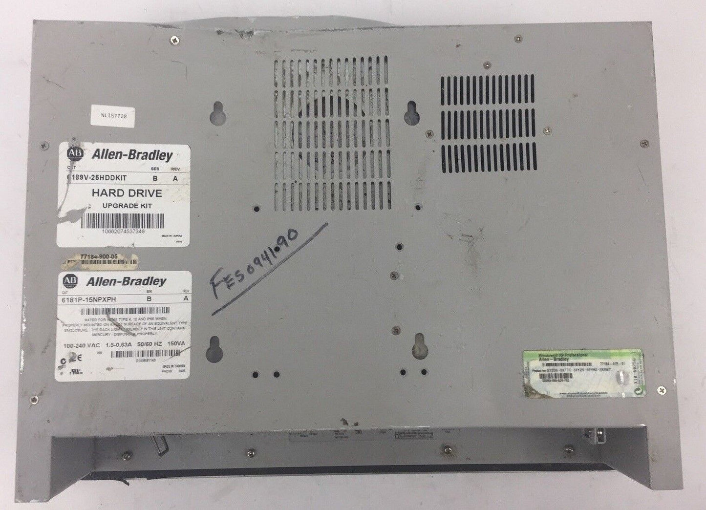 ALLEN BRADLEY VERSAVIEW 1500P 6181P-15NPXPH 100-240VAC 1.5-0.63A 50/60HZ 150VA