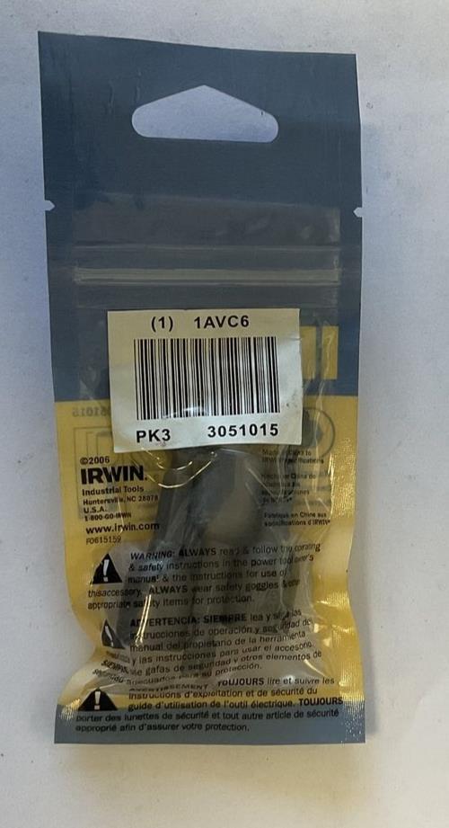 IRWIN 3051015 MAGNETIC NUTSETTER 3/8" BAG OF 3 ****LOTOF5****
