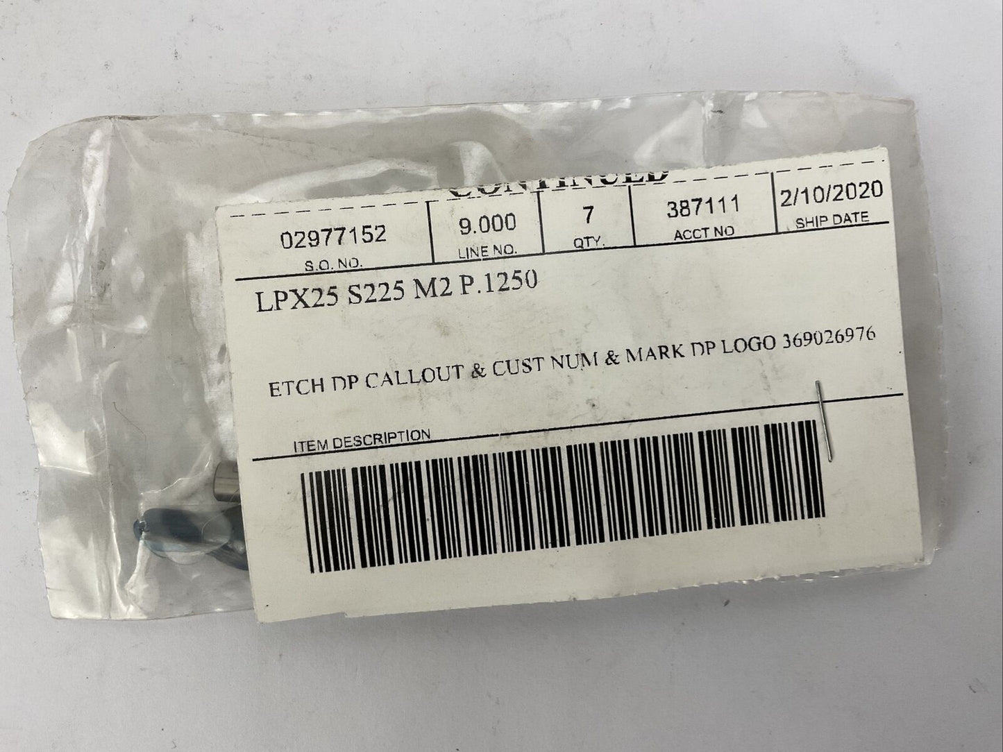 DAYTON LPX25 S225 M2 P.1250 PUNCH (BAG OF 7)