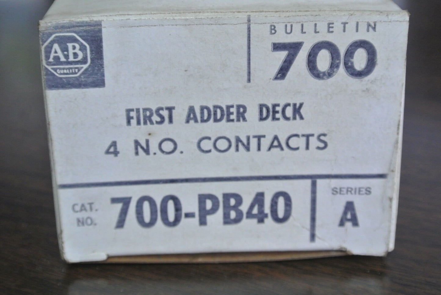 ALLEN-BRADLEY 700-PB40.Ser A TYPE P FIRST ADDER DECK 4 N.O. CONTACTS NEW SURPLUS