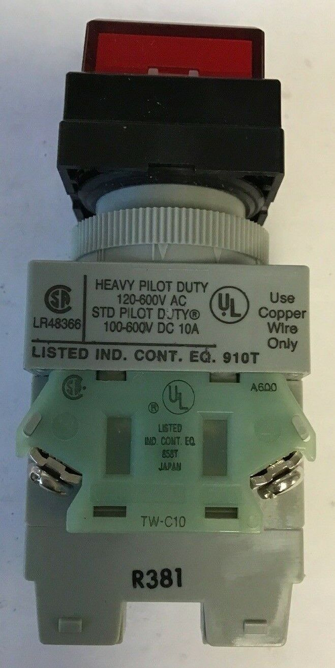 IDEC PUSH BUTTON ALQW2B9911N-R-24V 100-600VDC 120-600VAC