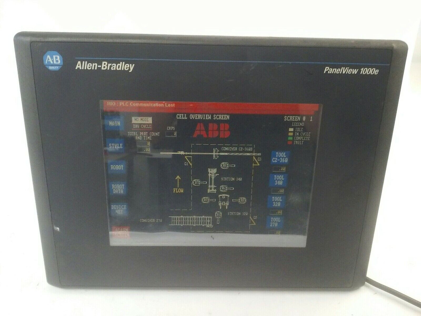 ALLEN BRADLEY 2711E-T10C6 SER. D REV. A PANELVIEW 1000E TERMINAL FRN 5.14