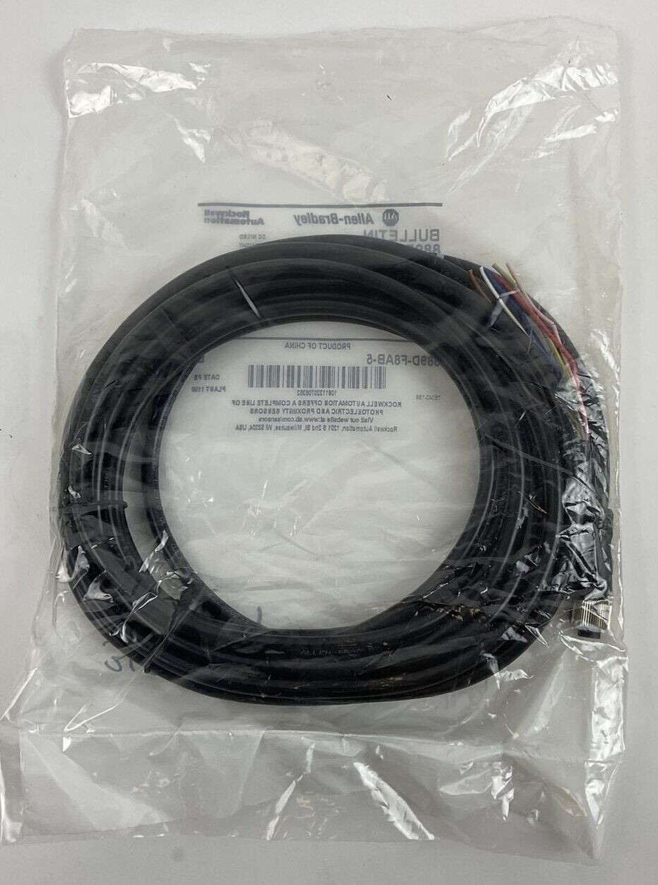 ALLEN BRADLEY 889D-F8AB-5 QD CORDSET 5 METER DC MICRO STRAIGHT SER.B