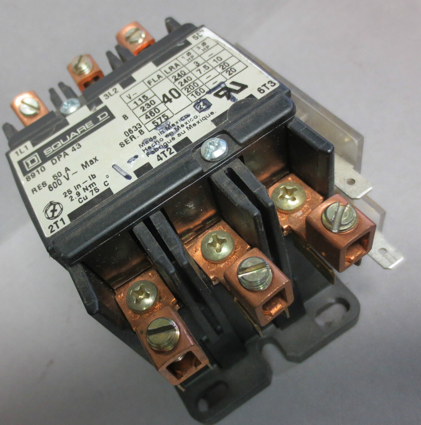 SQUARE D 8910 DPA 43 CONTACTOR / CONTROLLER 8910DPA43 Ser. B + 9999 D11