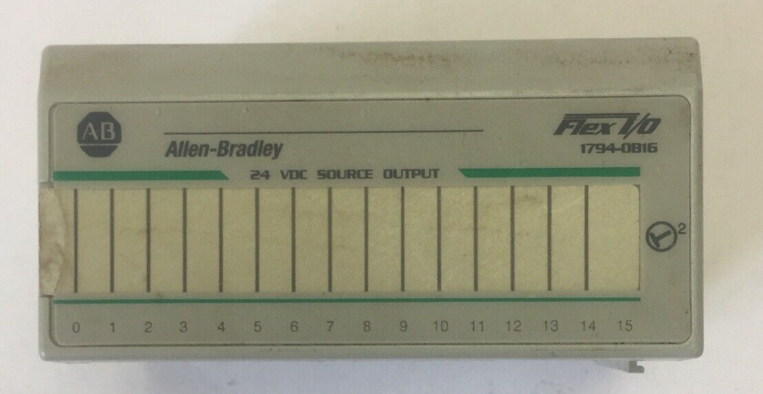 ALLEN BRADLEY 1794-OB16 24VDC SOURCE OUTPUT MODULE SER A REV C01 F/W REV BLANK