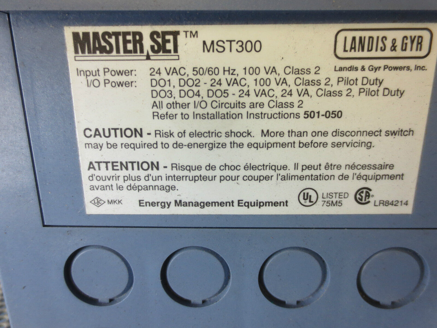 LANDIS & GYR MASTER-SET MST 300 HVAC CONTROLLER / BOARD / SWITCH / ASSEMBLY