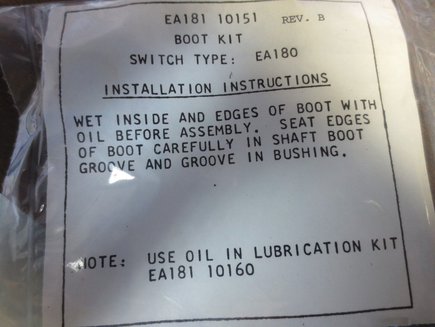 NAMCO EA181-10151 BOOT KIT for SWITCH TYPE EA180 - NEW SURPLUS