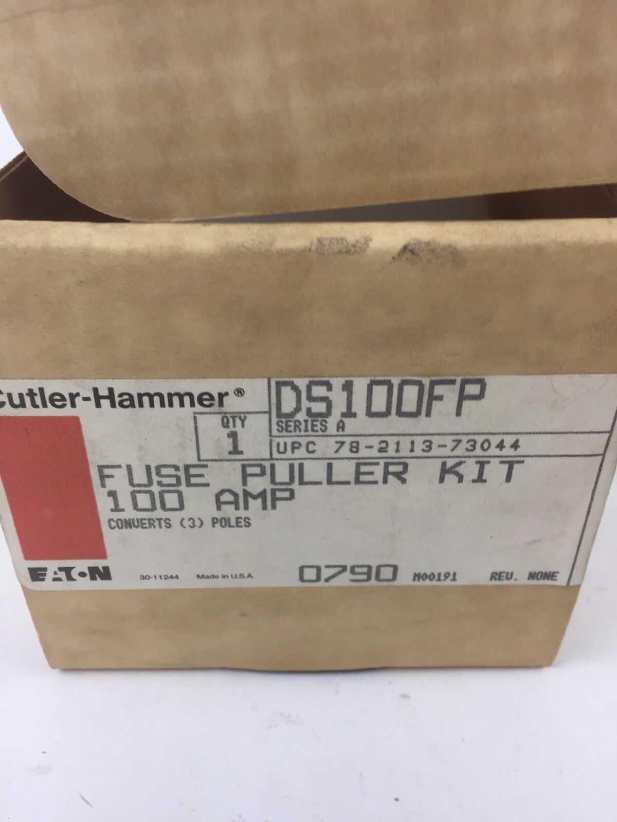 CUTLER HAMMER DS100FP FUSE PULLER KIT 100 AMP SERIES A