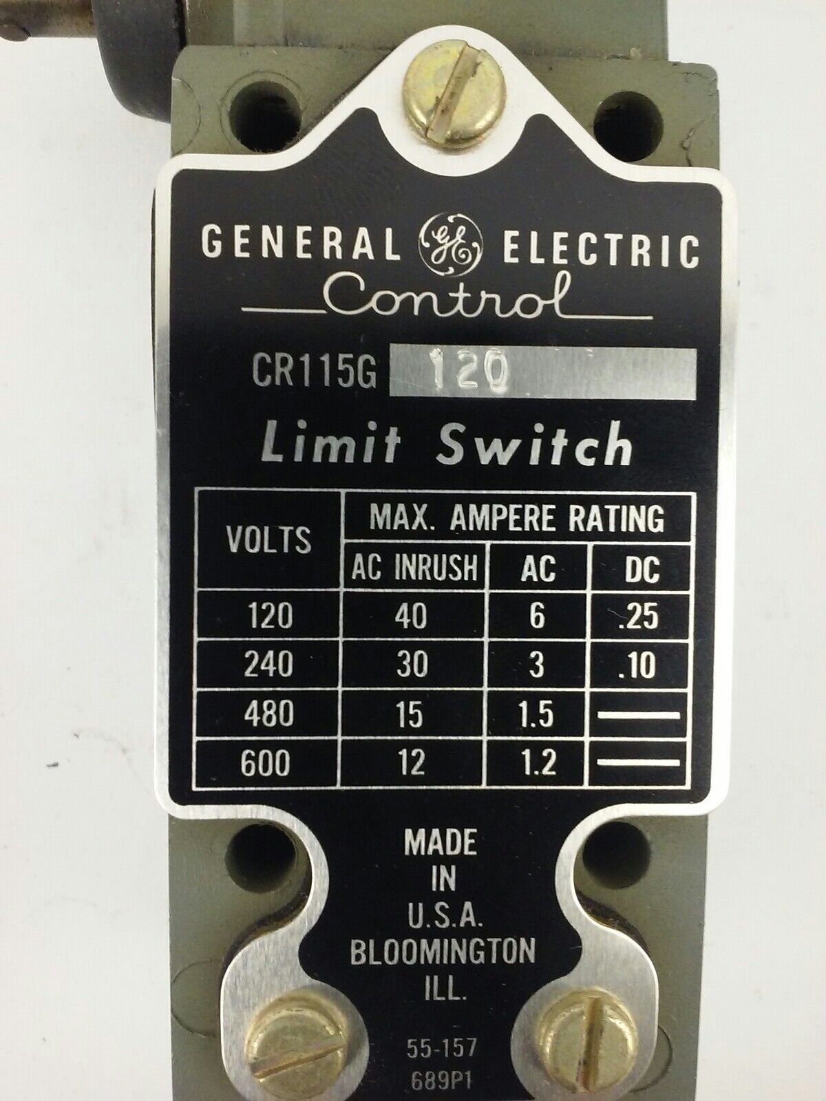 GE, CR115G120, LIMIT SWITCH, 600V MAX, NEW, GENERAL ELECTRIC, CR115G, NEW