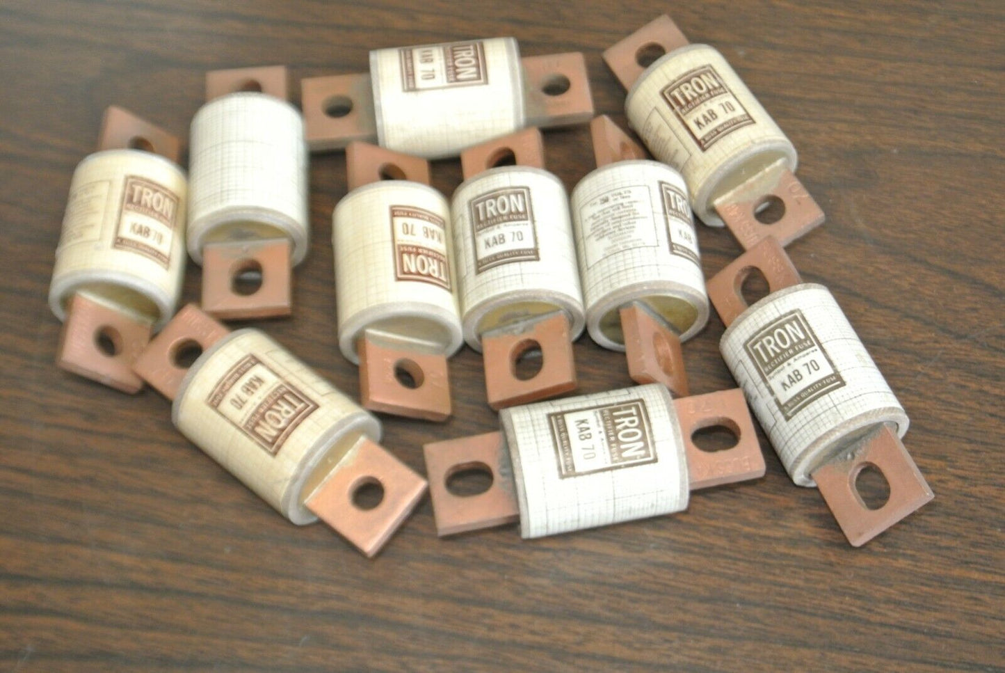LOT of 10 / BUSSMANN / TRON KAB70 RECTIFIER FUSE / 250V / 70A / NEW SURPLUS
