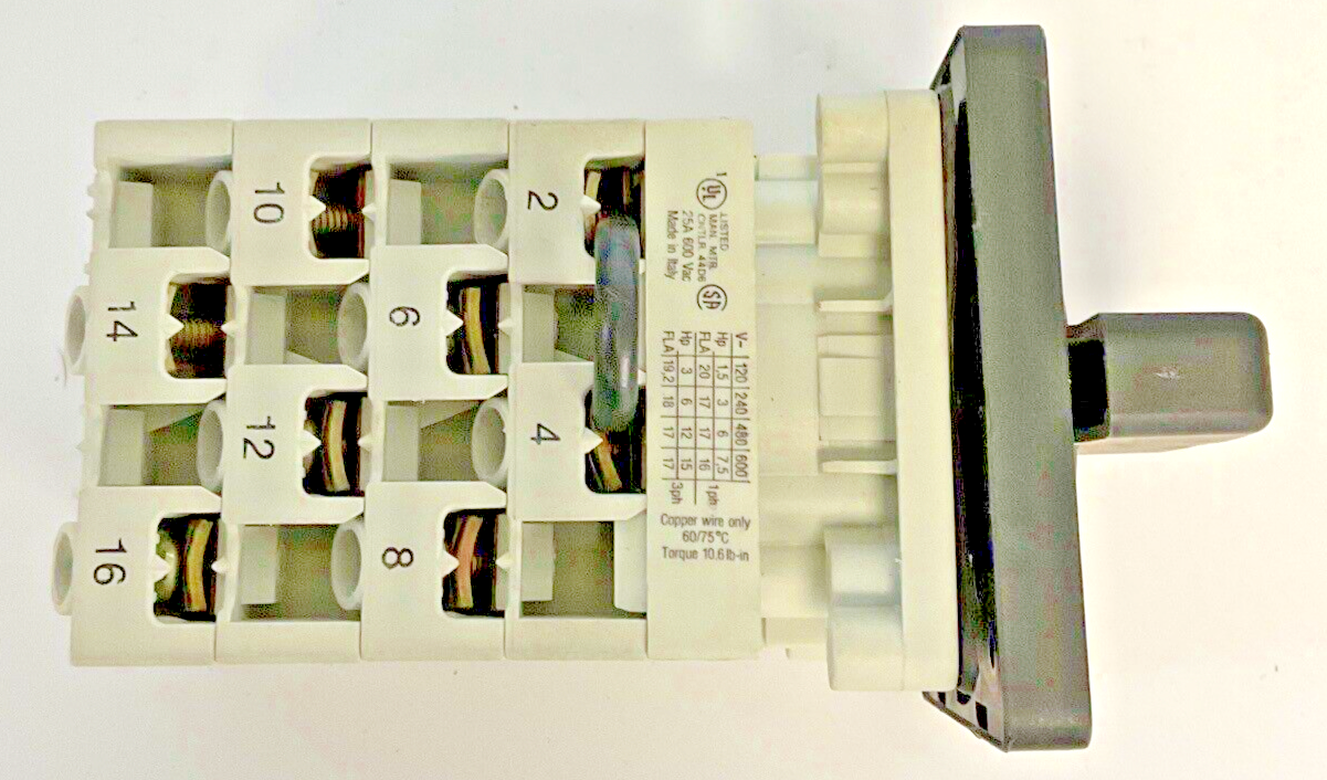 SPRECHER+SCHUH LE 2-25 ROTARY CAM SWITCH 25A 600VAC 50/60HZ