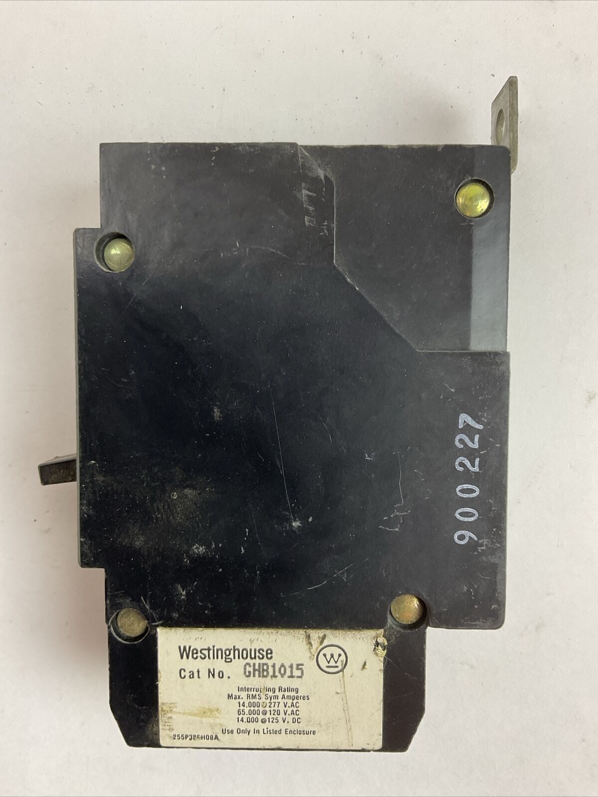 WESTINGHOUSE GHB1015 CIRCUIT BREAKER 1POLE 15AMP 277VAC 125VDC