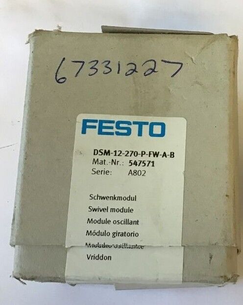 FESTO DSM-12-270-P-FW-A-B ROTARY ACTUATOR 10BAR 145PSI