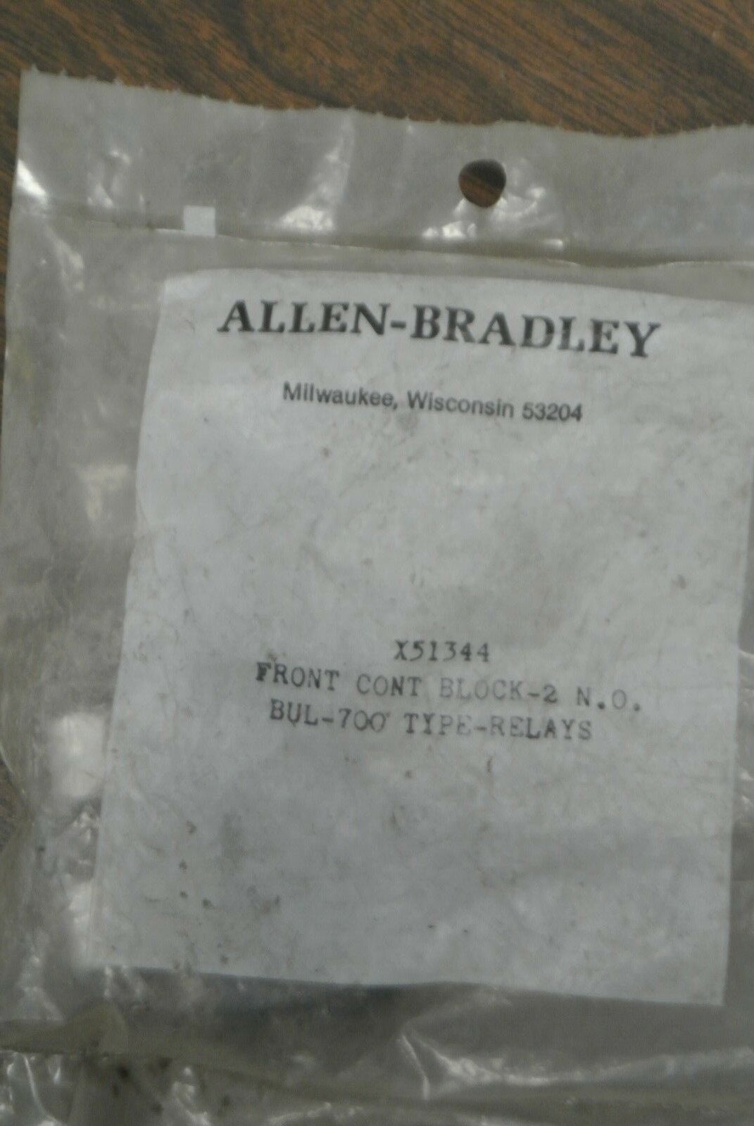 ALLEN-BRADLEY X-51344 FRONT CONTACT BLOCK / for BUL 700-TYPE RELAY / NEW SURPLUS