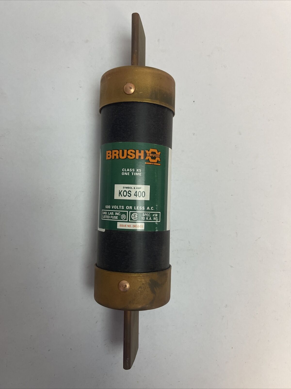 BRUSH KOS400 CLASS K5 ONE TIME FUSE 600VAC 400AMP