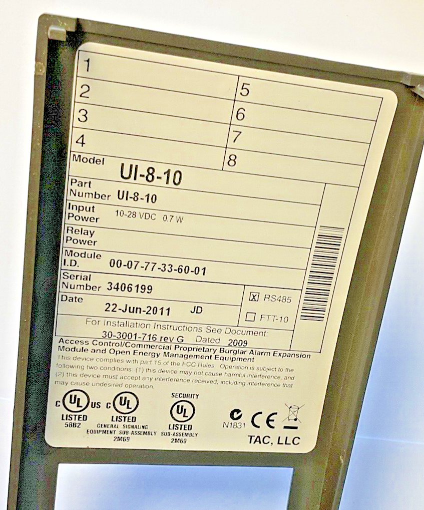 SCHNEIDER ELECTRIC UI-8-10 INPUT MODULE 10-28VDC 0.7W