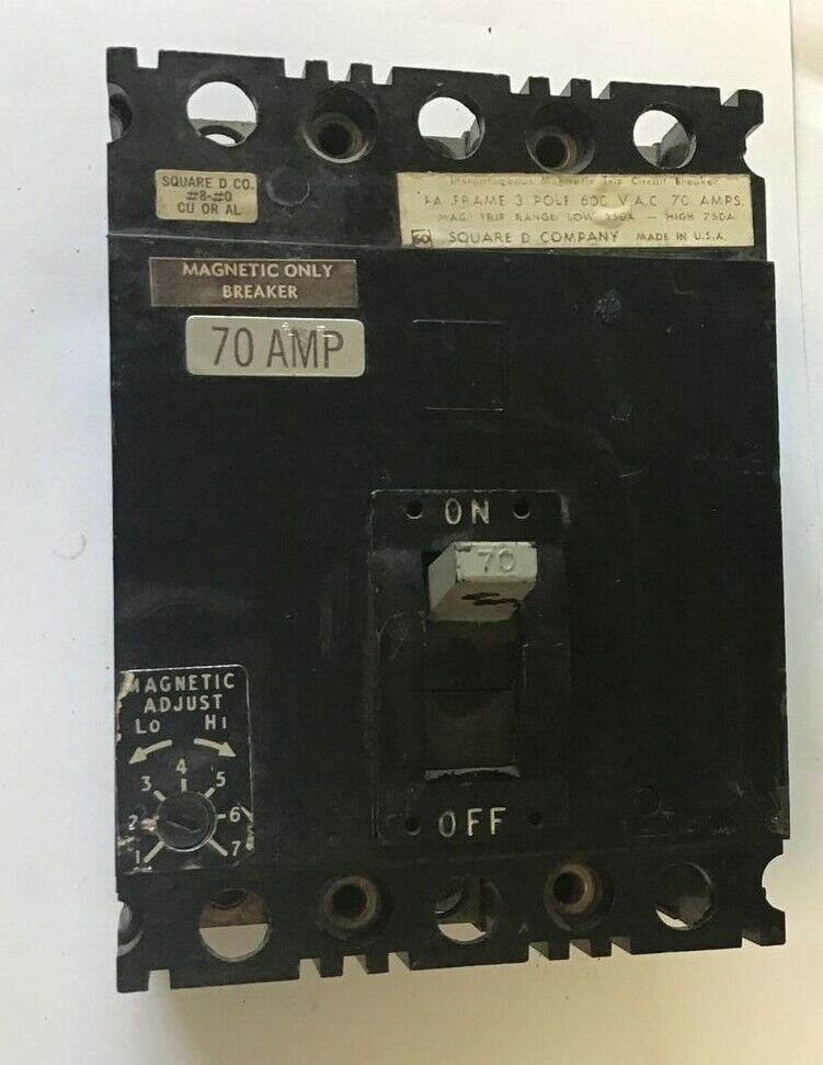 SQUARE D FHL 36070 CIRCUIT BREAKER 600VAC 70AMP
