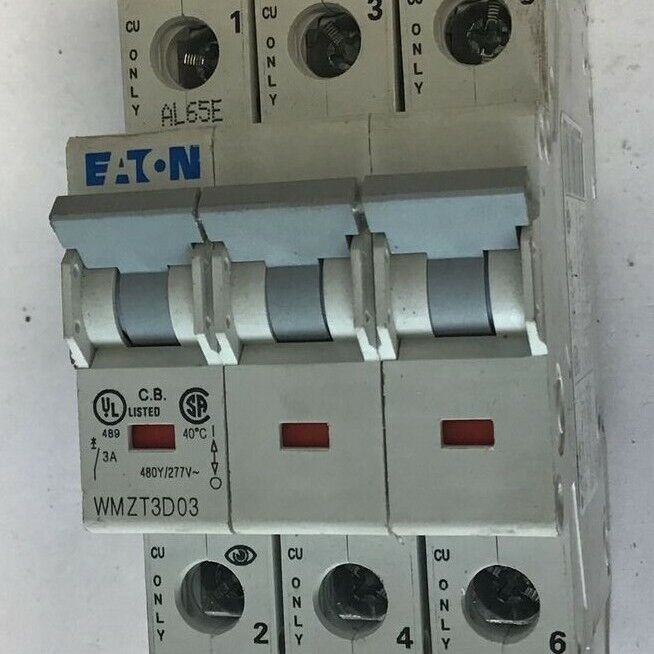 EATON WMZT3D03 CIRCUIT BREAKER 3A 480Y/277VAC 10KA 3 POLE 50/60HZ