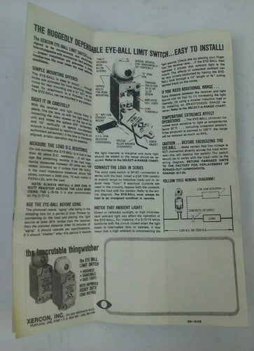 XERCON D0-10 EYE-BALL OPERATED LIMIT SWITCH 9