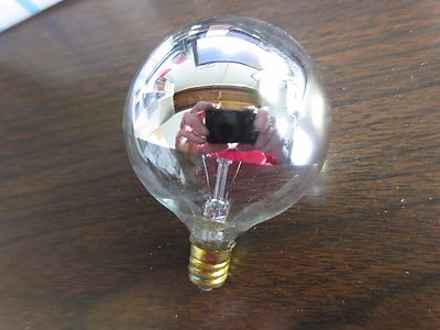 ABCO 03152 HALF CHROME LIGHT BULB - 40W, 120V - G-16-1/2 - CANDELABRA BASE - NEW3