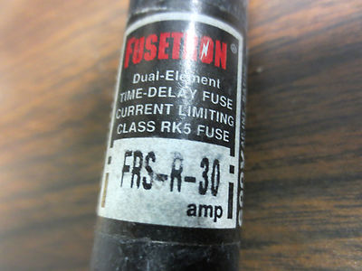 BUSSMANN FRS-R-30 FUSETRON TIME-DELAY FUSE 30A 600VAC 300VDC - NEW SURPLUS1
