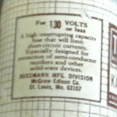 BUSSMANN / TRON KAA100 / RECTIFIER FUSE / 100A / 130V / NEW SURPLUS / KAA-1002