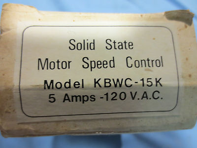 GREENHECK SOLID STATE MOTOR SPEED CONTROL KBWC-15K - NEW IN BOX - 5A 120VAC4