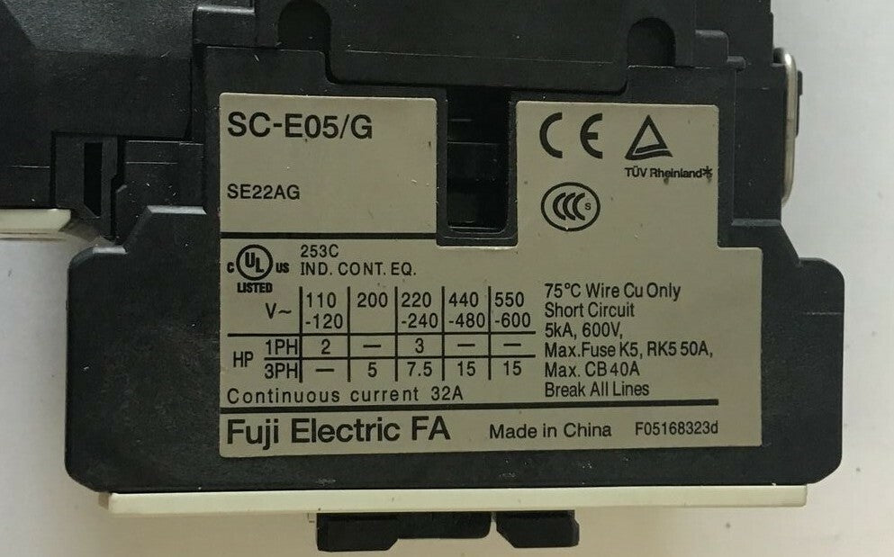 FUJI ELECTRIC SC-E05/G CONTACTOR 600V 32A 6