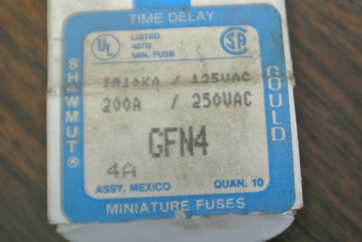 LOT of 9 / GOULD GFN4 TIME-DELAY FUSES / 4A / 250VAC / NEW SURPLUS3