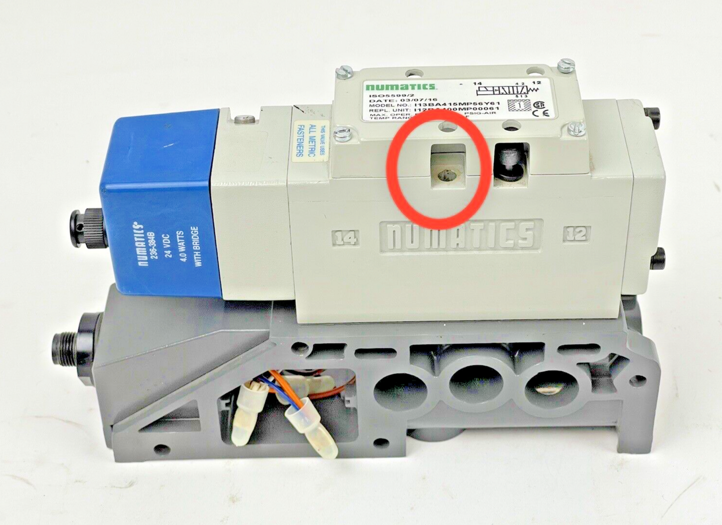NUMATICS - I13BA415MP56Y61 - ASCO - SOLENOID VALVE - 24 VDC - 4 WATTS W/ BRIDGE7
