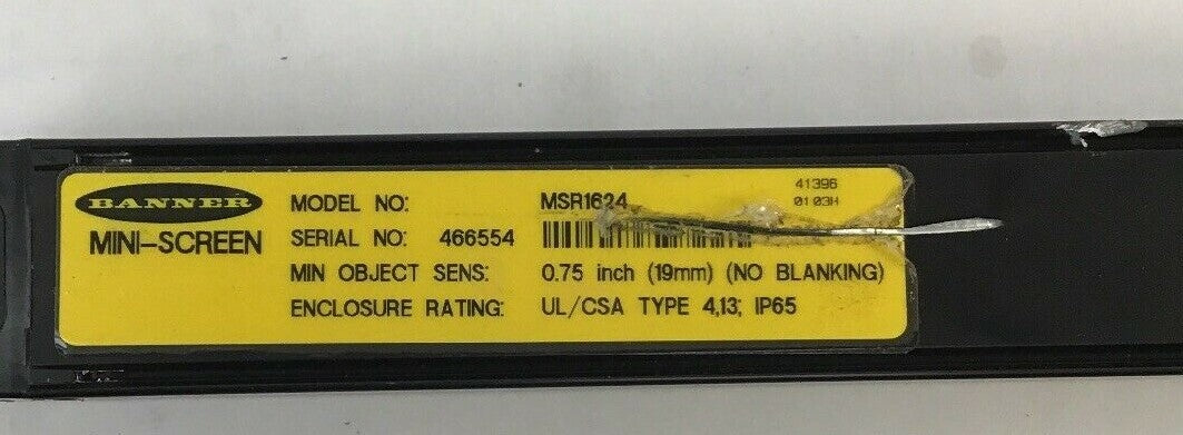 BANNER MSR1624 MINI-SCREEN LIGHT CURTAIN RECEIVER 7