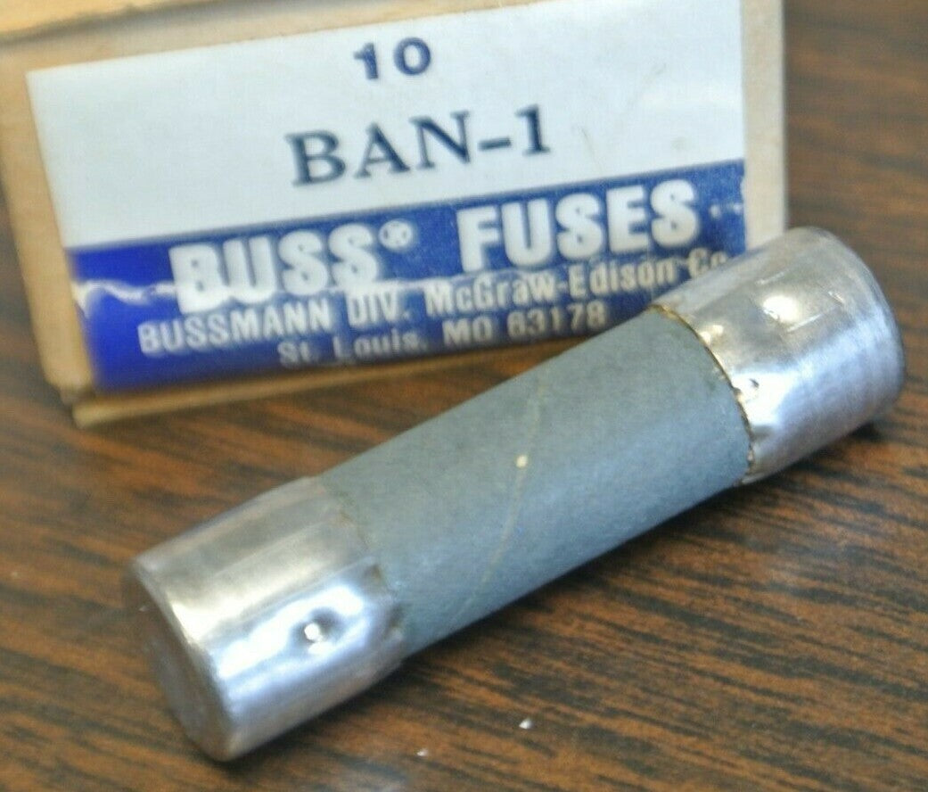 LOT of 11 / BUSS BAN-1 MIDGET FUSE / 1A / 250V / NEW SURPLUS / BAN11