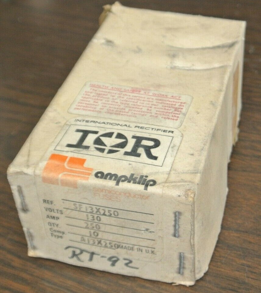 BOX of 10 / INTERNATIONAL RECTIFIER SF13X250 FUSE / 250A / 130V / NEW SURPLUS5