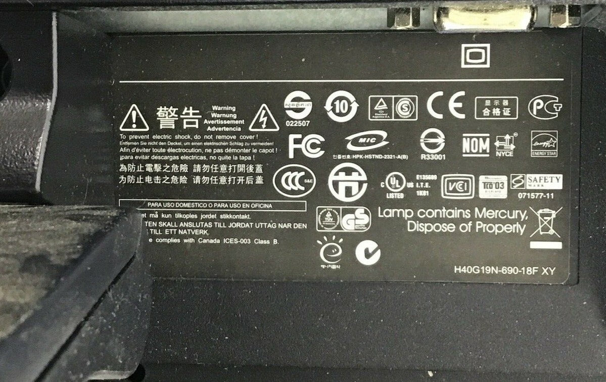 HEWLETT PACKARD (HP) L1910 MONITOR 19" 6