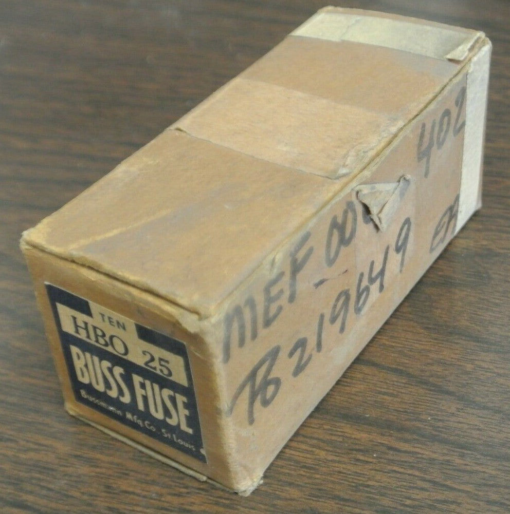 BOX of 10 / BUSS HBO25 BOLT-DOWN RECTIFIER FUSE / 25A / 32VDC / NEW SURPLUS7