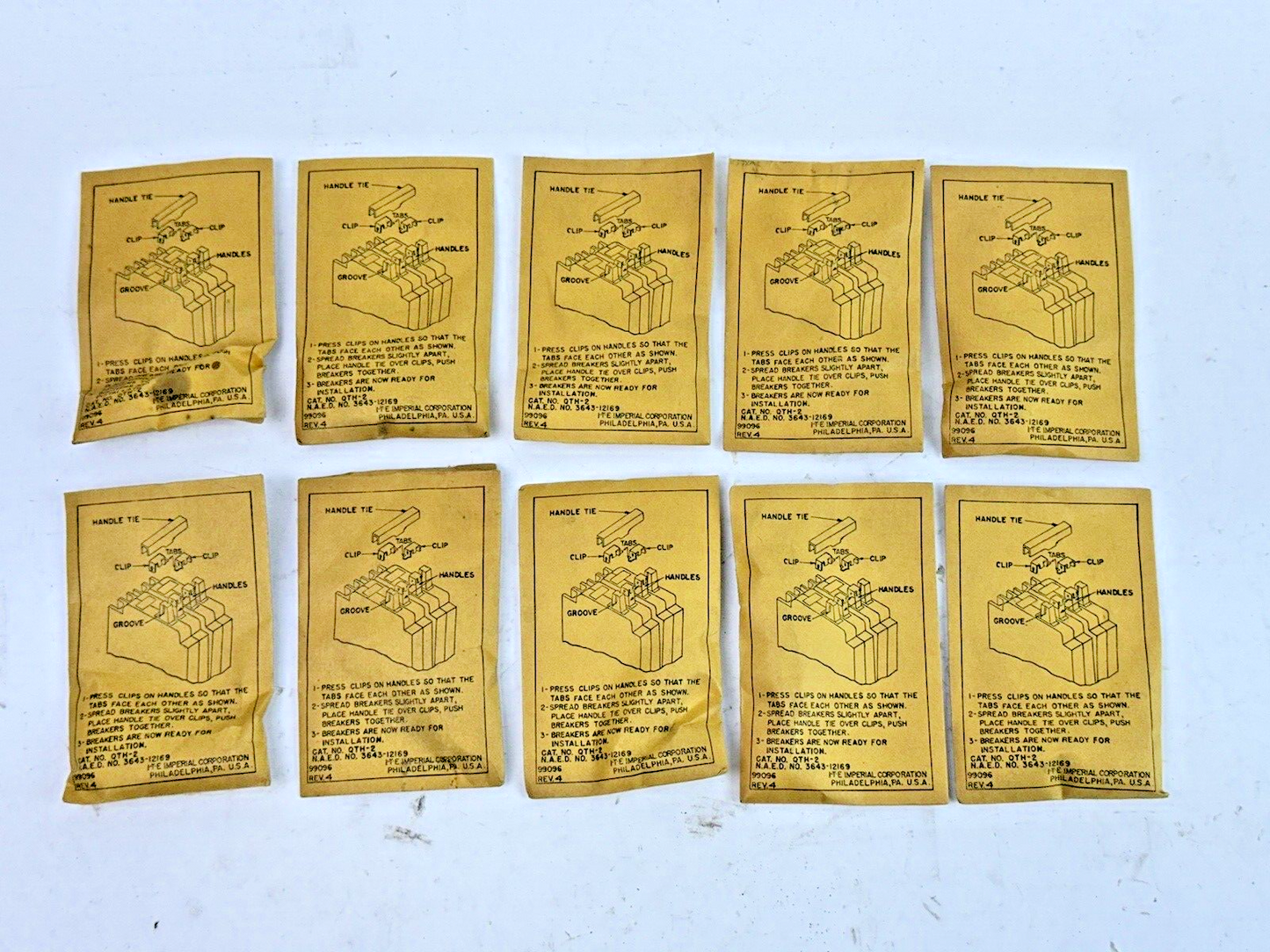 ITE / SIEMENS **LOT OF 10** QTH-2 - HANDLE TIES - FOR TYPE QT - NEW OLD STOCK4