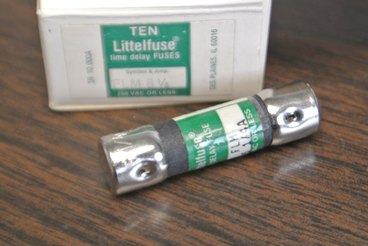 BOX of 10 / LITTELFUSE FLM6-1/4 FUSE / 6-1/4A, 250V / NEW SURPLUS / FLM-6-1/42