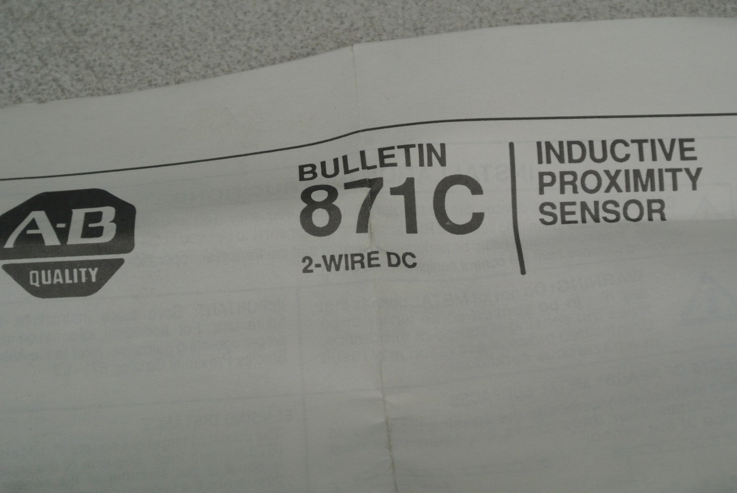 ALLEN-BRADLEY 871C-D5NE18-A2 CYLIND. INDUCTIVE PROXIMITY SWITCH / 10-30VDC 18mm6