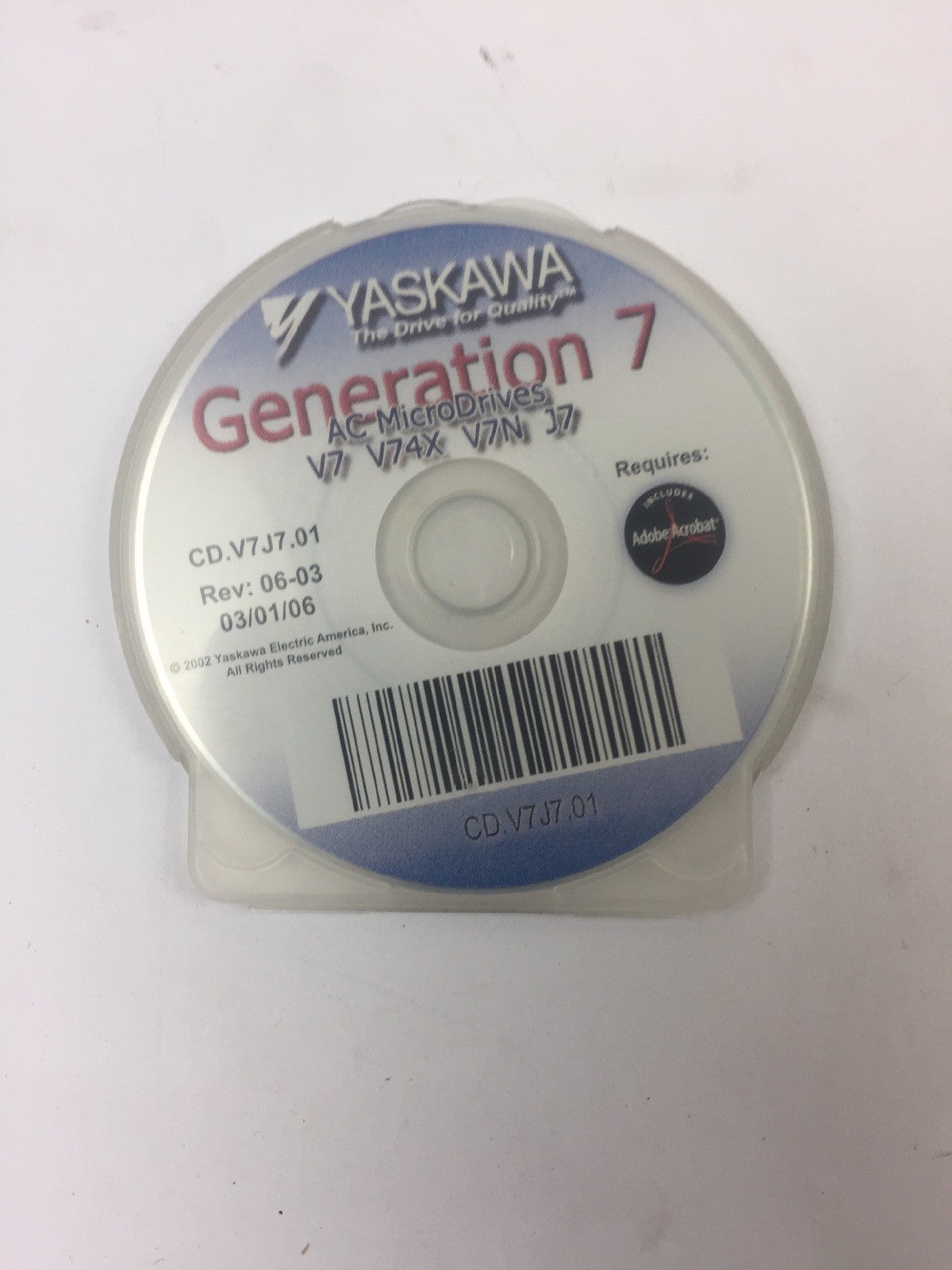 YASKAWA ELECTRIC CIMR-V7RU45P50 OUTPUT 0-460VAC 14.8A INPUT 380-460VAC 19.6A 3PH9