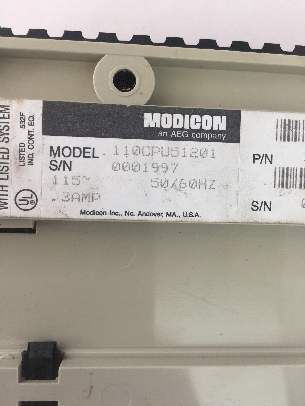 MODICON 110CPU51201 CPU MODULE 115VAC 50/60HZ 0.3A8