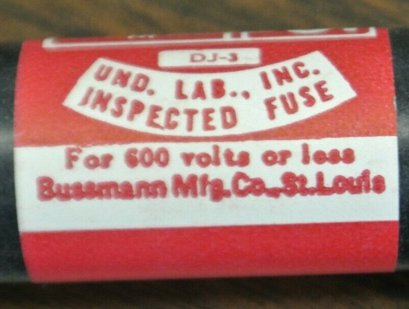 LOT of 10 / BUSS 60003 ONE-TIME FUSE / 3A / 600V / NEW SURPLUS2