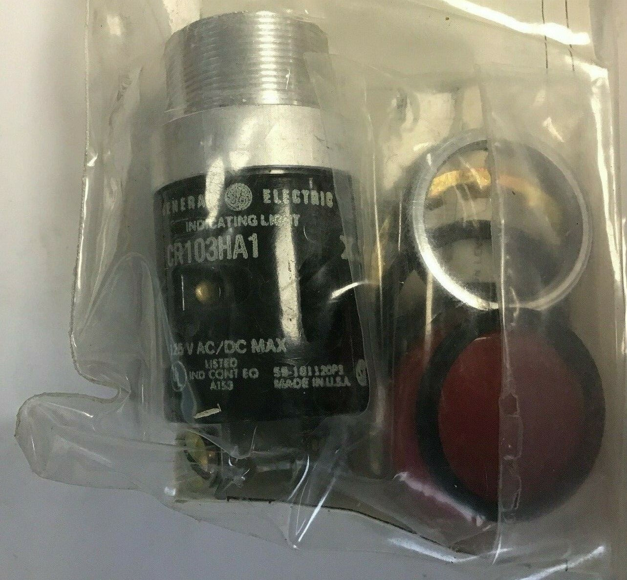 GE CR103HA1001R INDICATING LIGHT RED CROWN LENS 125V. W/O BULB***LOTOF2***3