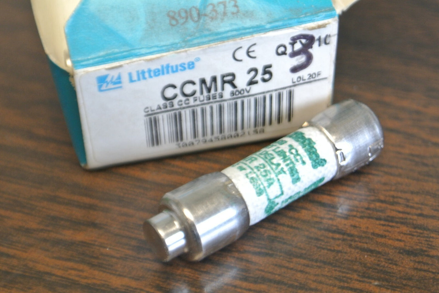 LOT of 3 / LITTELFUSE CCMR25 CLASS CC FUSE 25A / 600V / NEW SURPLUS / CCMR-252