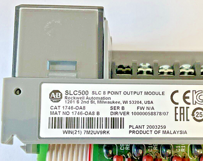 ALLEN BRADLEY 1746-OA8 INPUT MODULE SER.B FW: N/A DIR/VER:10000058878/07