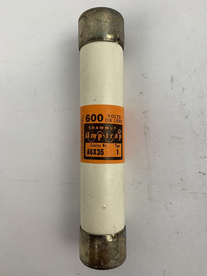 Shawmut Amp-trap A6X35 Type 1 35A 600V Fuse "Lot of 10"