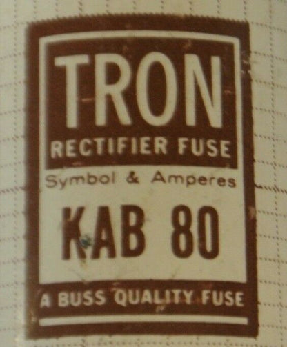 BUSS / BUSSMANN KAB80 RECTIFIER / SEMICONDUCTOR FUSE / 80A / 250V