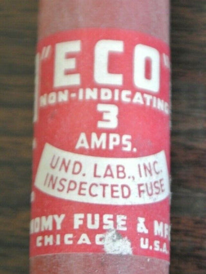 ECONOMY EOS3 ONE-TIME FUSE / 3A / 600V / NEW SURPLUS / CAT. NO. 1603 / EOS-3